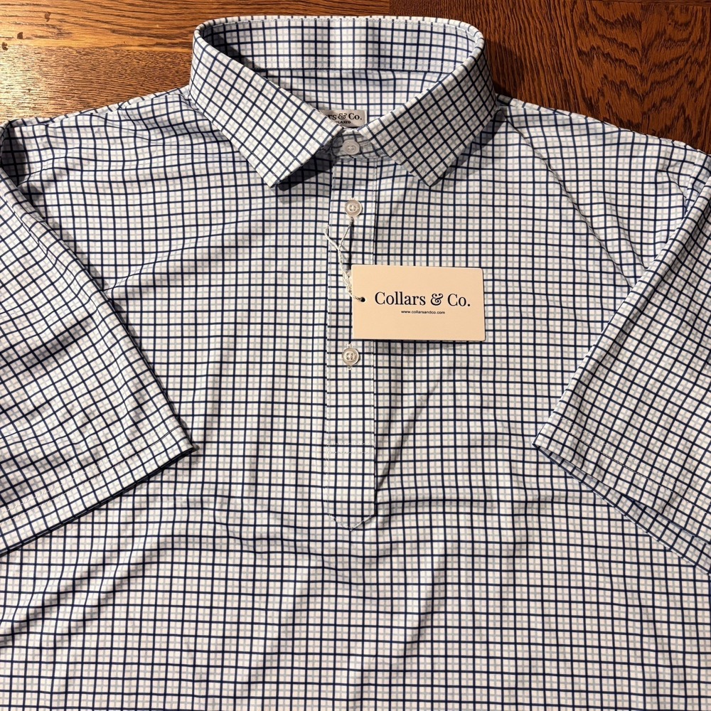 Collars And Co Polo Shirt Large Relaxed Stretch Office Casual Wedding Golf NWT